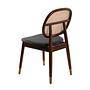 Chair Rattan Faux Leather Black 6