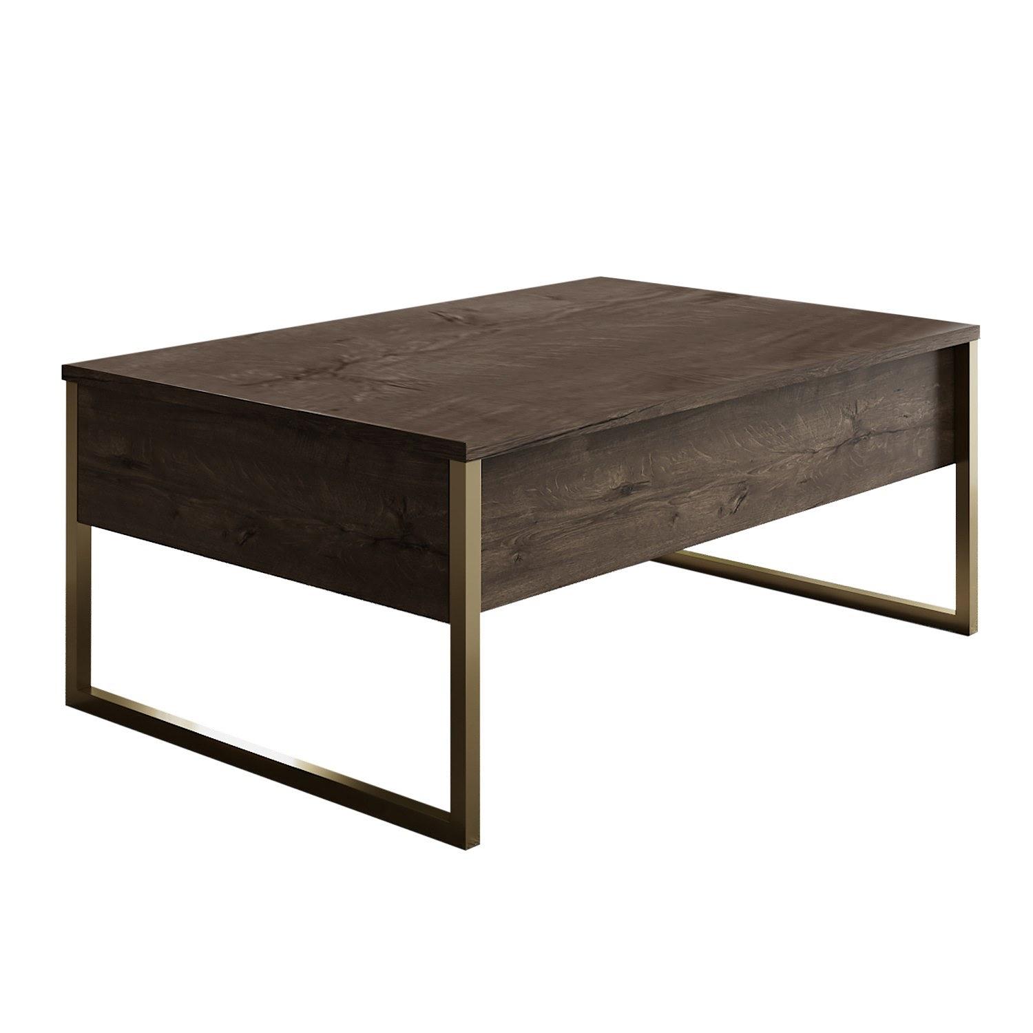 Luxe Wohnzimmermöbel-Set Holzfurnier Gold 9