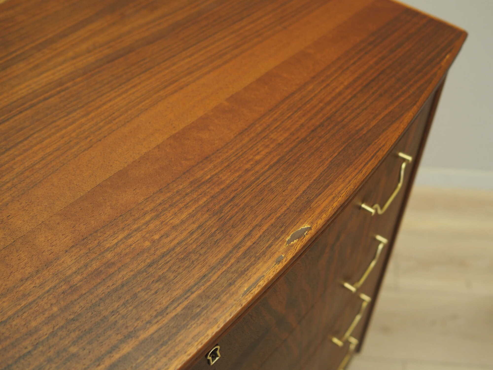 Vintage chest of drawers walnut wood brown 1970s 7