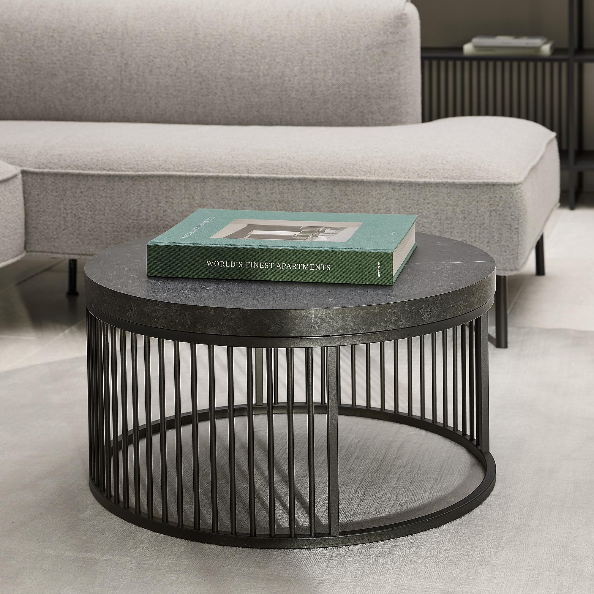 Coffee Table Mephisto Round Marble Black Decor 2