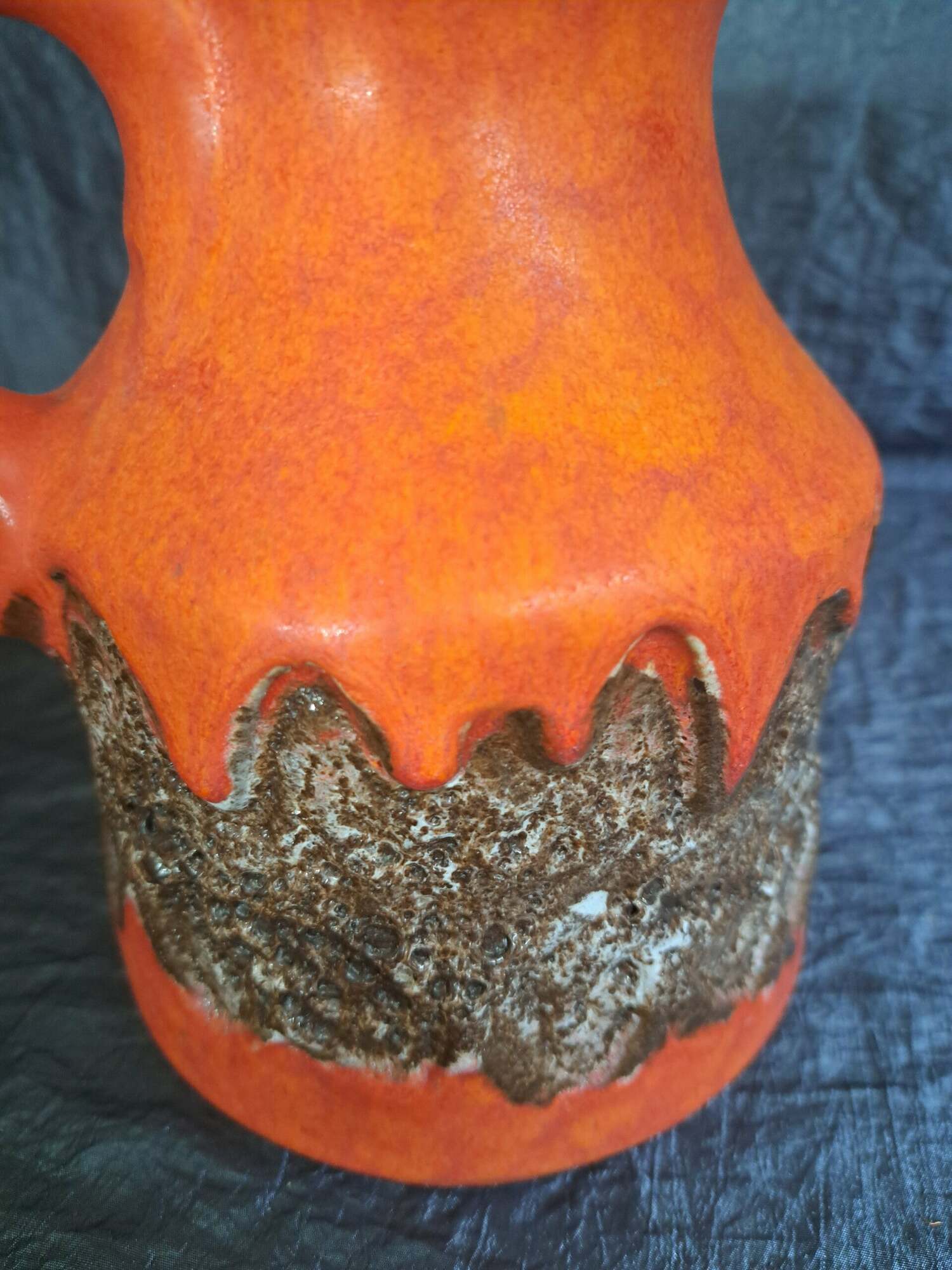 Vintage Vase Keramik Orange 3