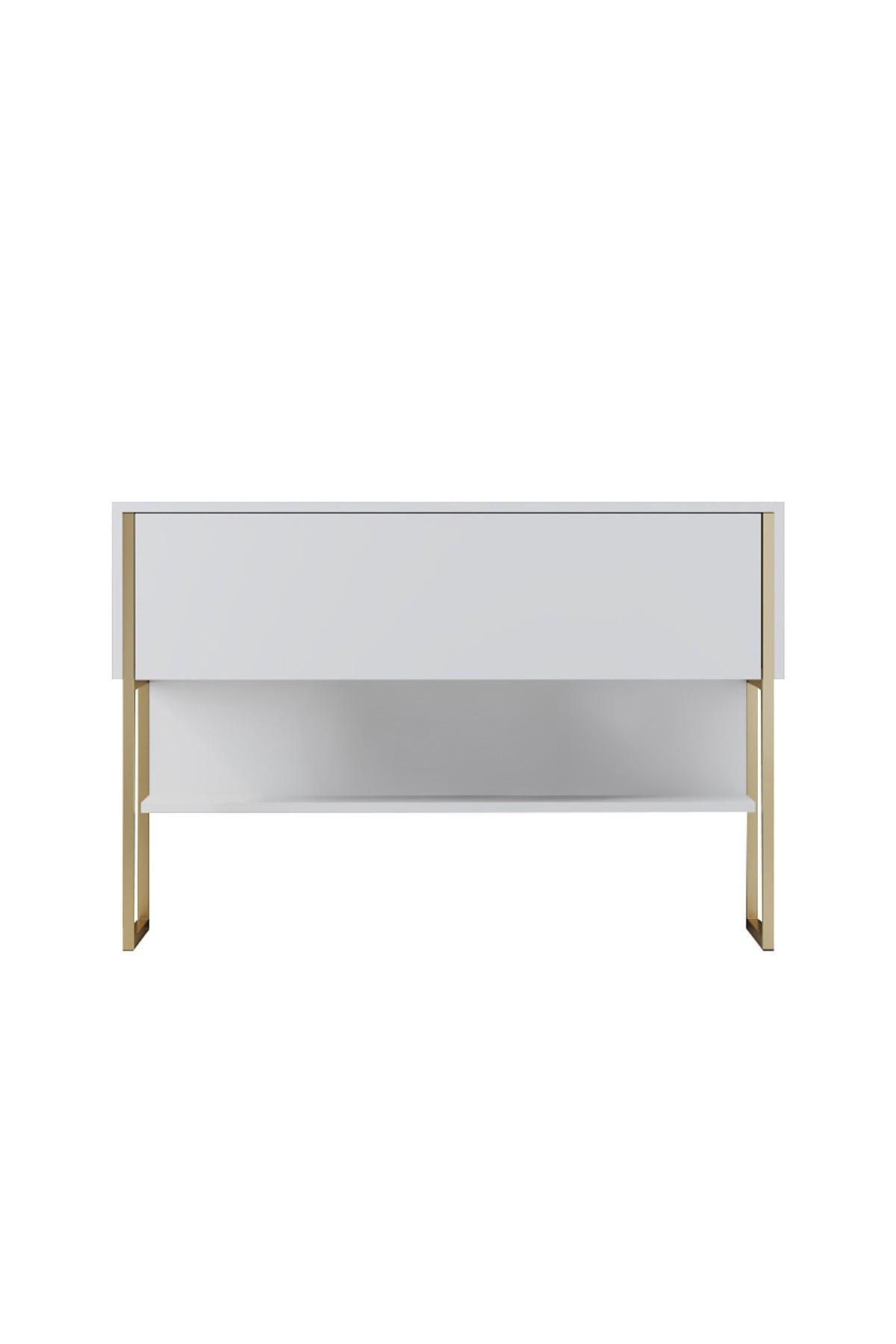 Luxury sideboard wood veneer gold white 6