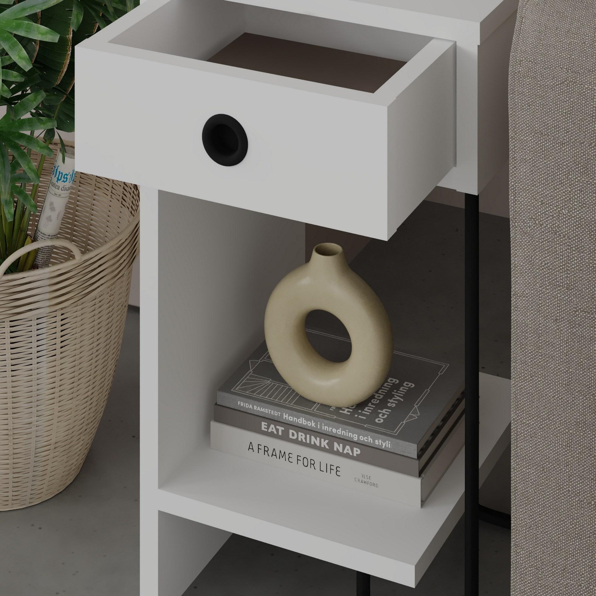 Sirius Bedside Table Left White 8