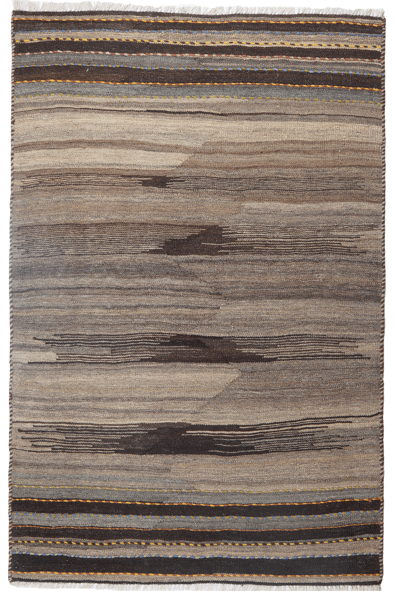 Kilim Gashgai Teppich Wolle Grau 0