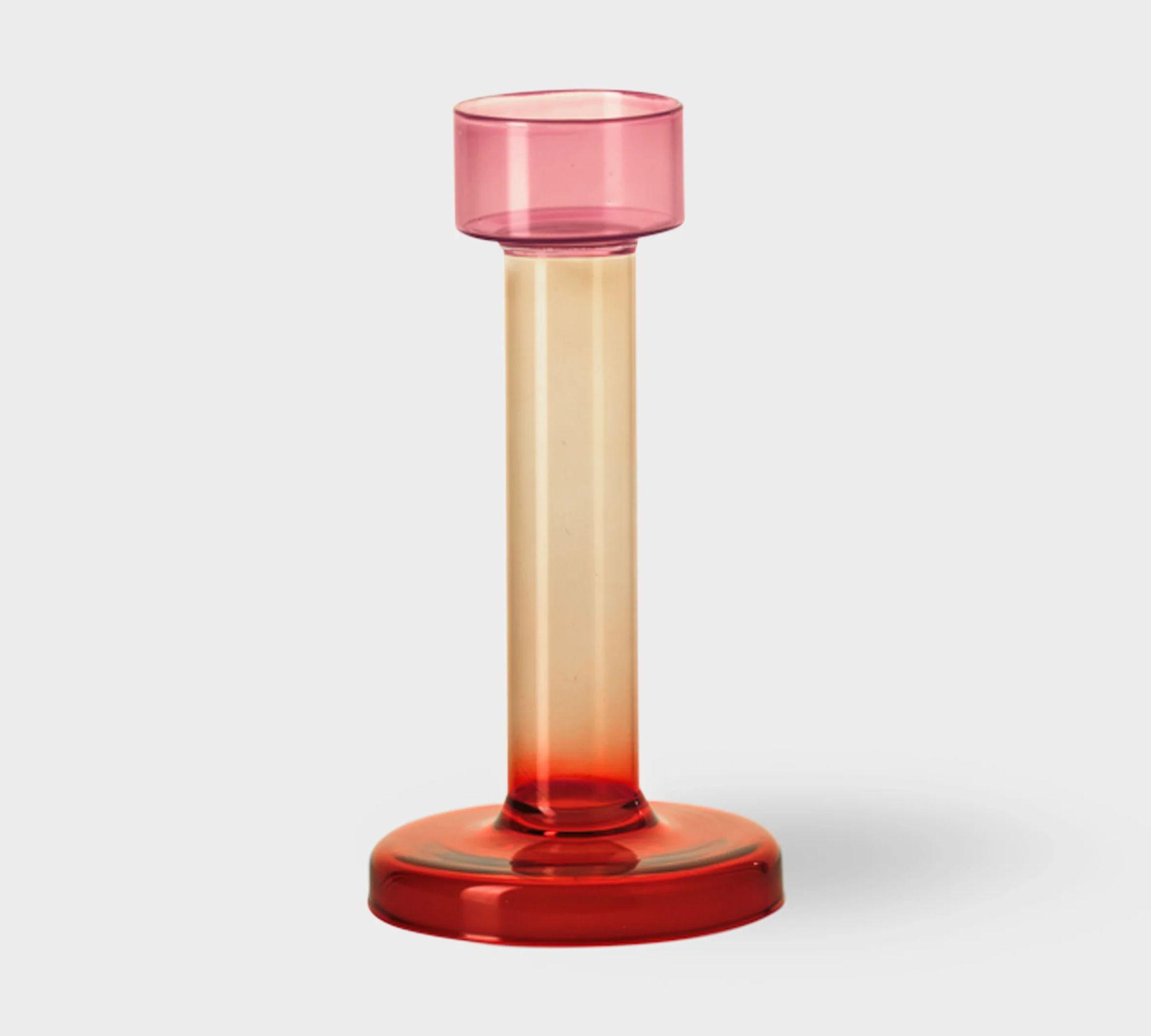 Bole Candle Holder Medium Glass Red 0