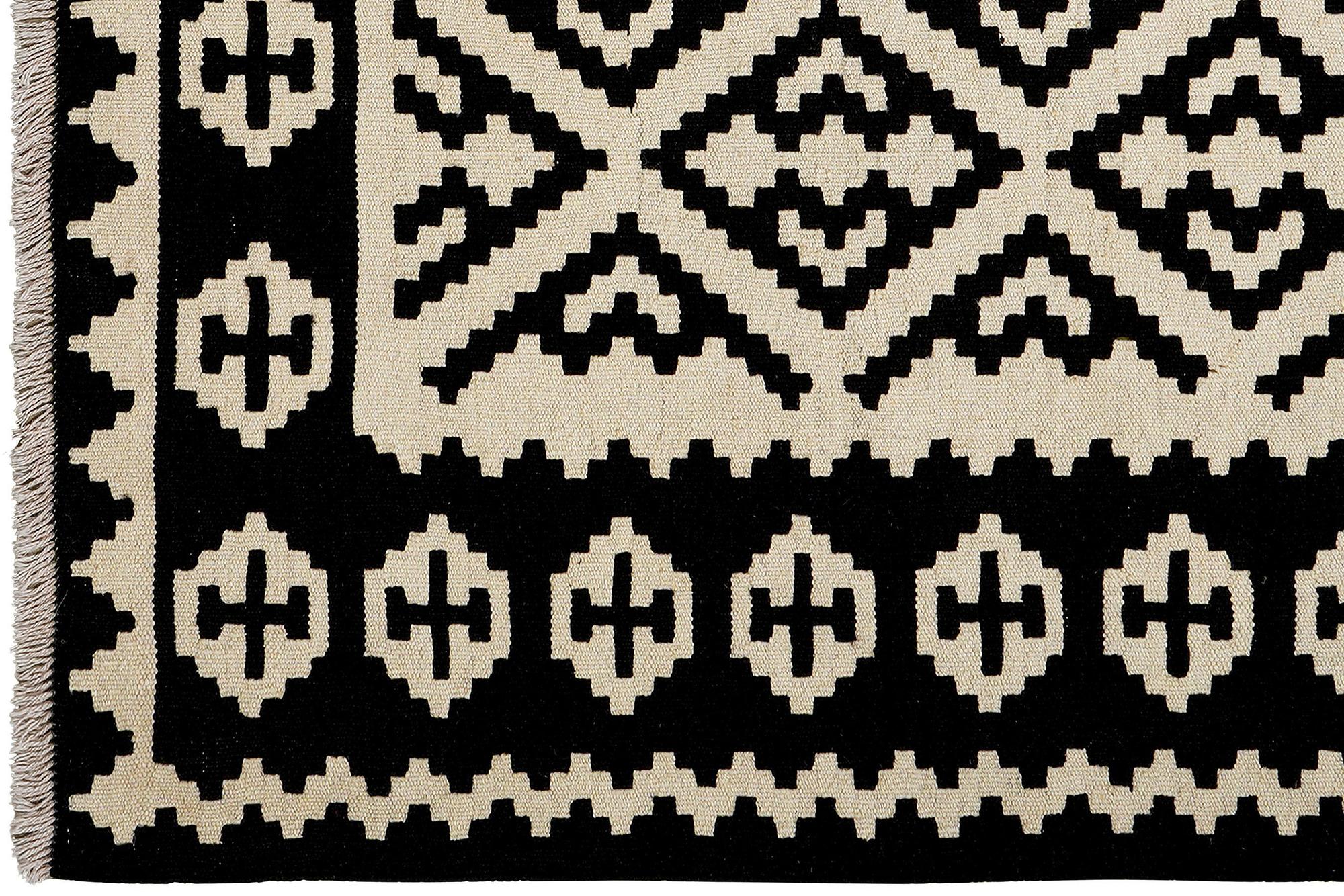 Kilim Gashgai Teppich Schwarz 1