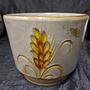 Vintage Blumentopf Keramik Weiß Gold 1