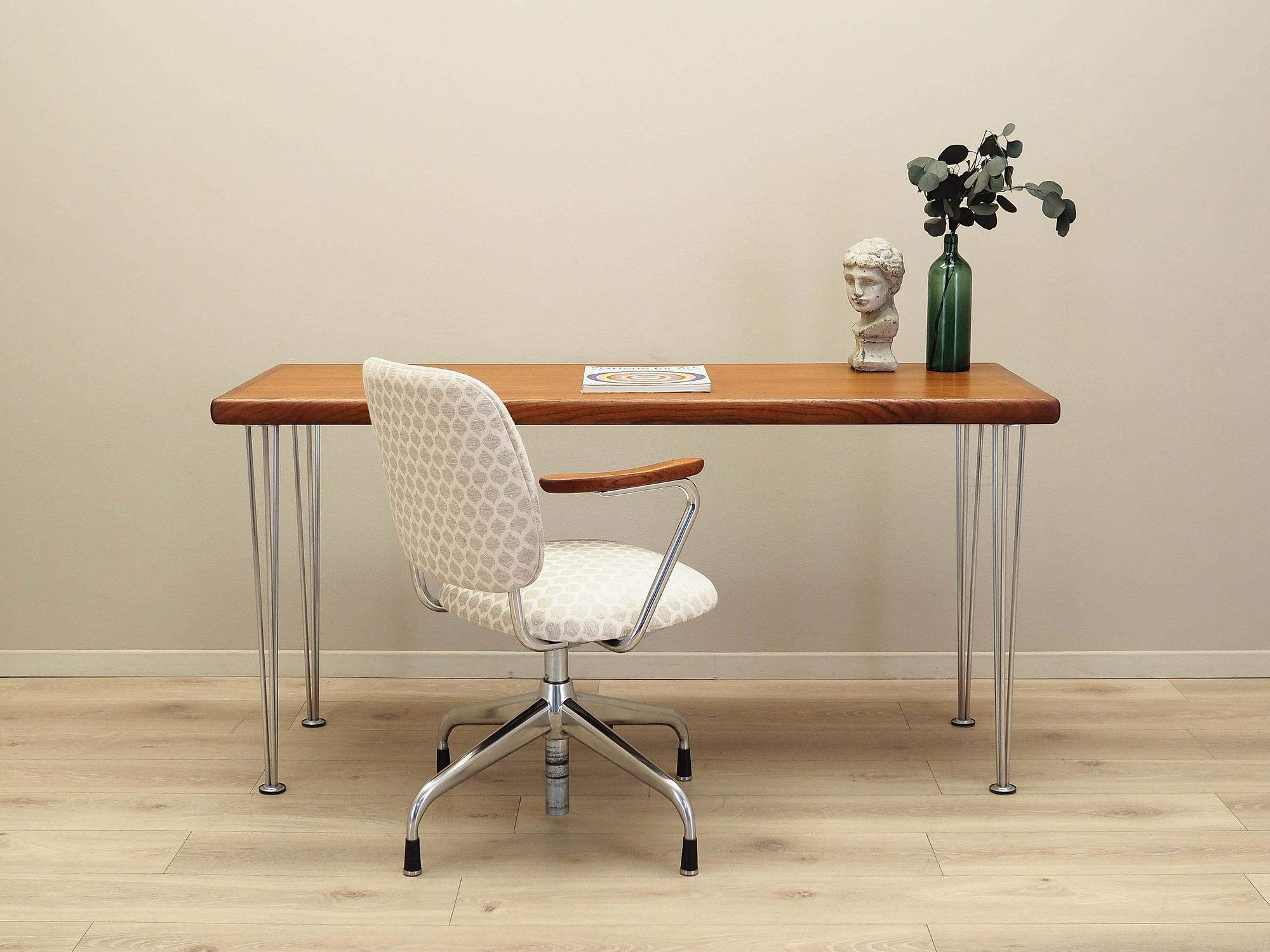 Schreibtisch Teakholz Metall Braun 1970er Jahre 2