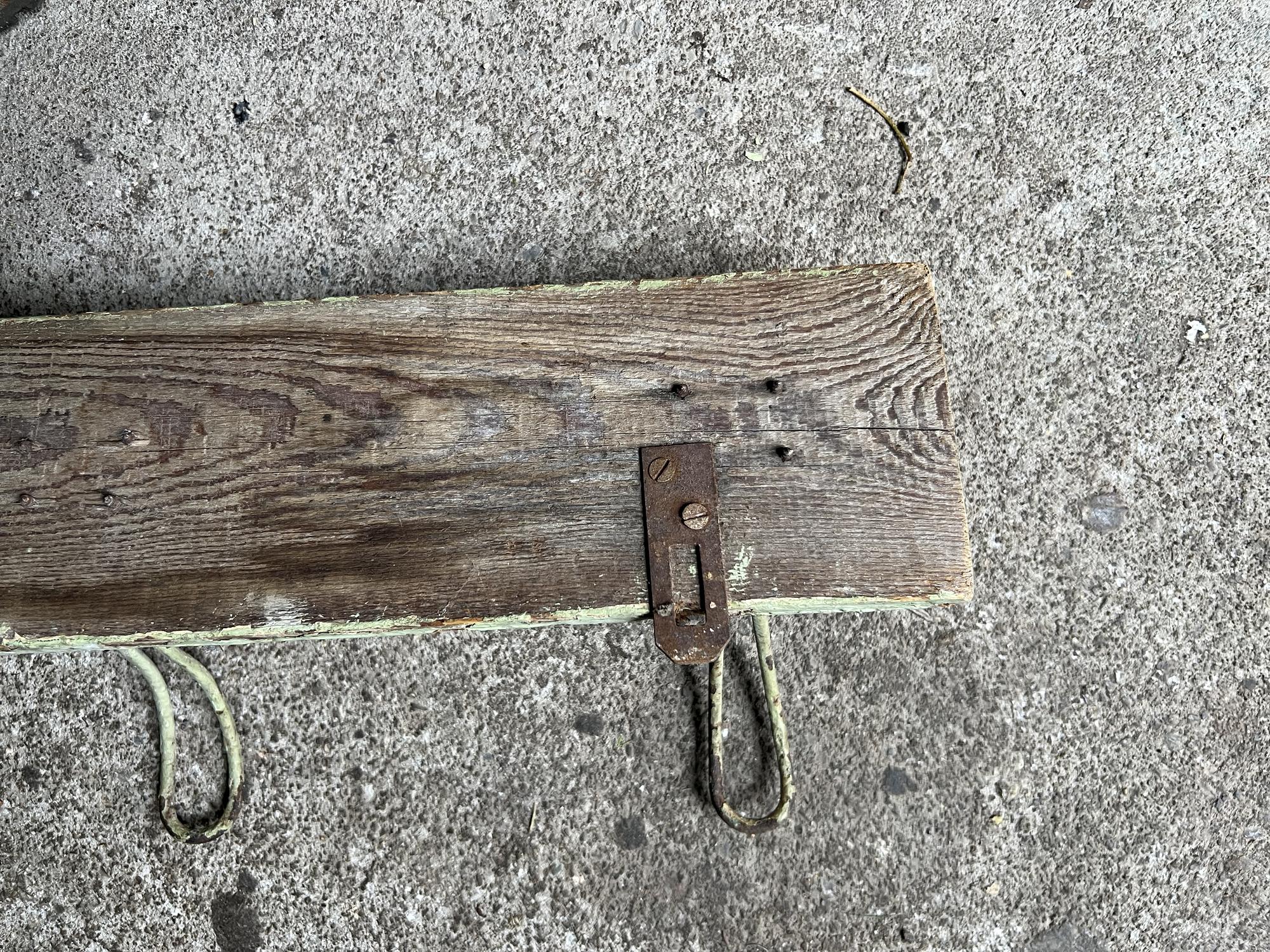 Vintage Wall Coat Rack Wood Green 5