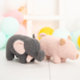 Baby Elephant & Pig Plush Toy Cotton Grey Pink 0