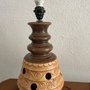Vintage Tischlampe Keramik Braun  4