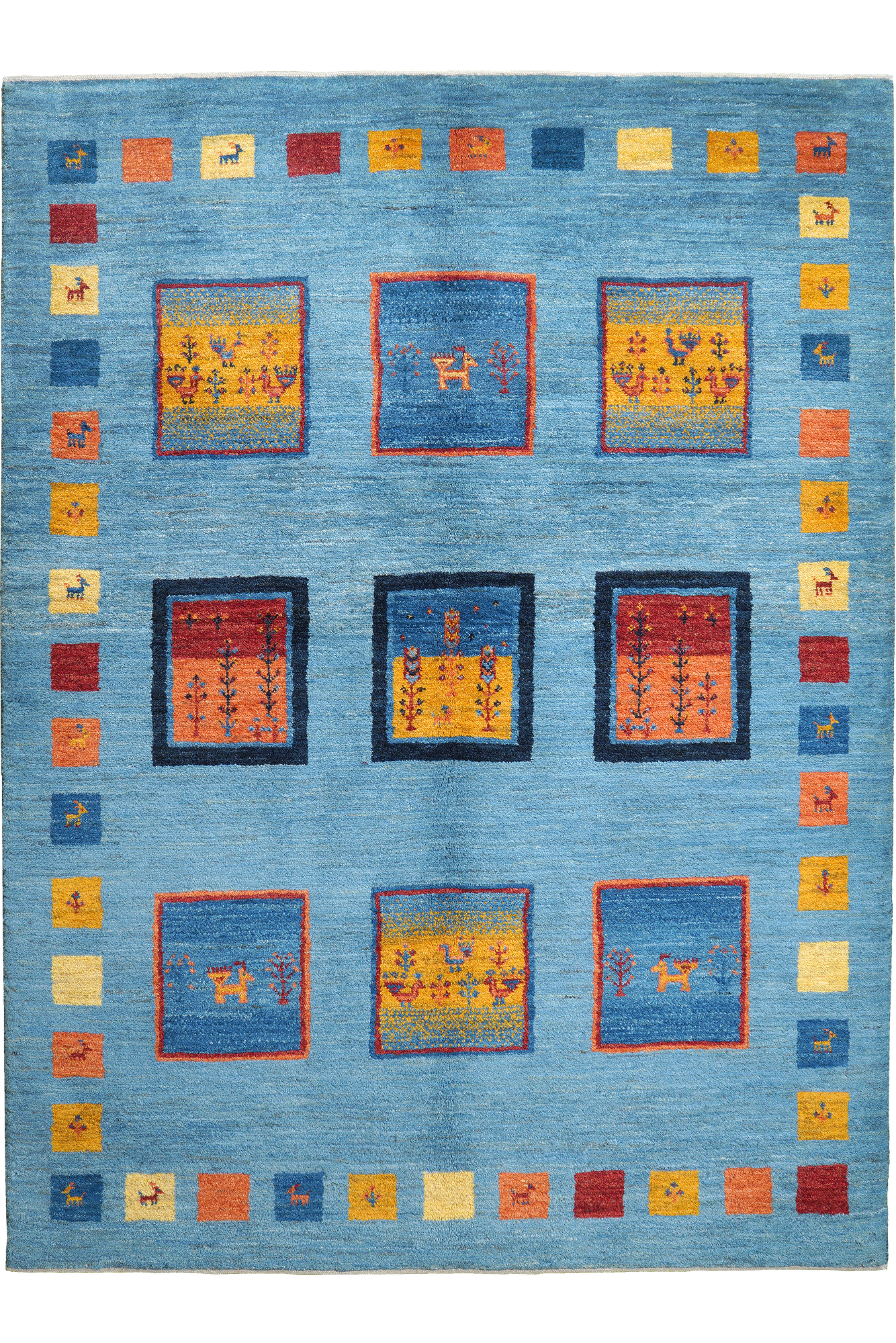 Rizbaf Gabbeh-Teppich Wolle Blau 0