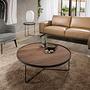 Runder Couchtisch Holzfurnier Stahl 100cm 1