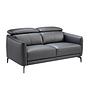 2-seater sofa black leather 0