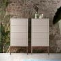 Chiffonier mit 4 Schubladen Walnussfurnier Creme 1