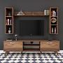 Lowboard with wall shelf walnut brown 2