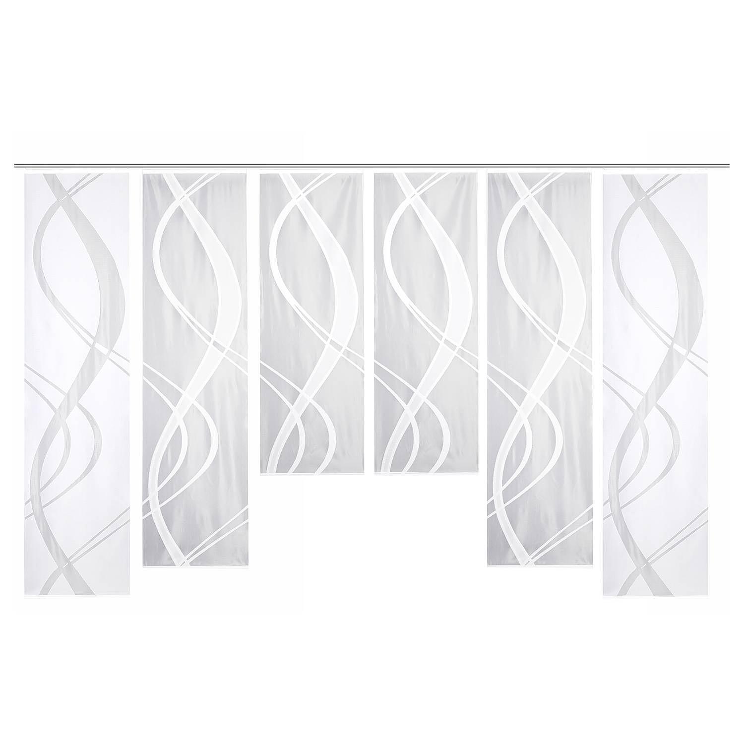 Schiebevorhang Tibasi (6er-Set) Polyester Weiß 57 x 225 cm 0