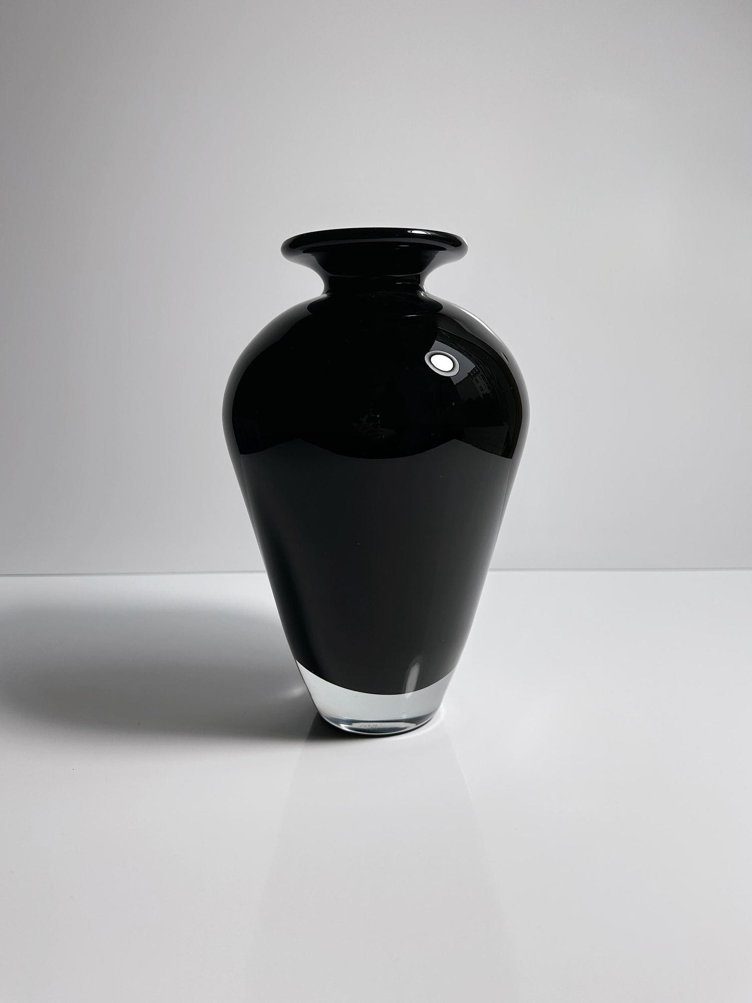 Vintage Vase Muranoglas Schwarz 1950er Jahre 5