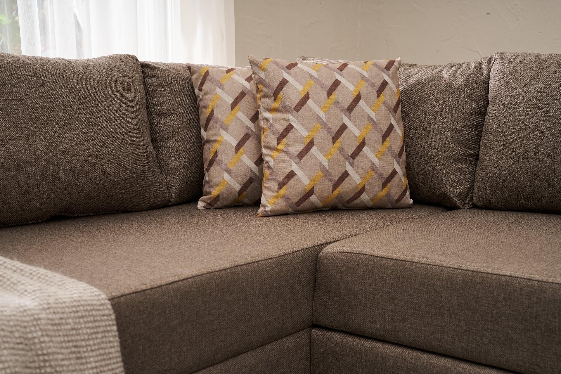 Aly Schlafsofa Récamiere Rechts Baumwolle Braun 4