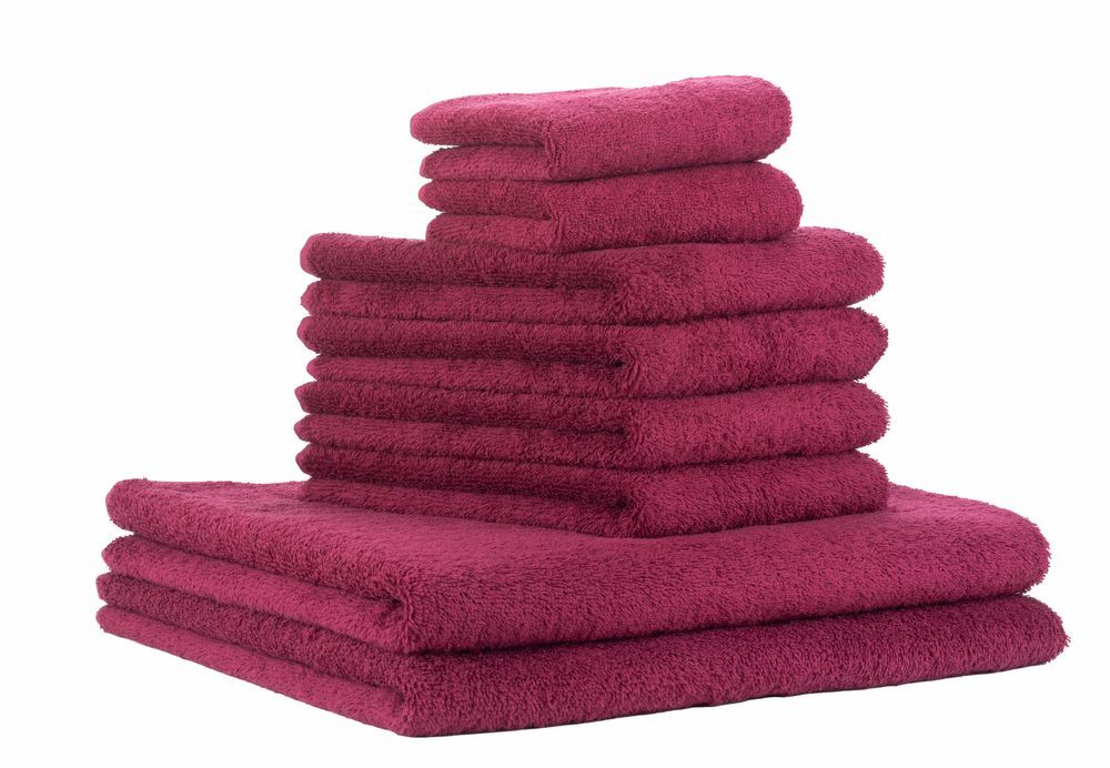 8-tlg. Frottier Handtuch-Set Bordeaux Öko-Tex Standard 100 0