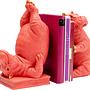 2x Hippo Buchstütze-Set Pink 19x26x14cm 1