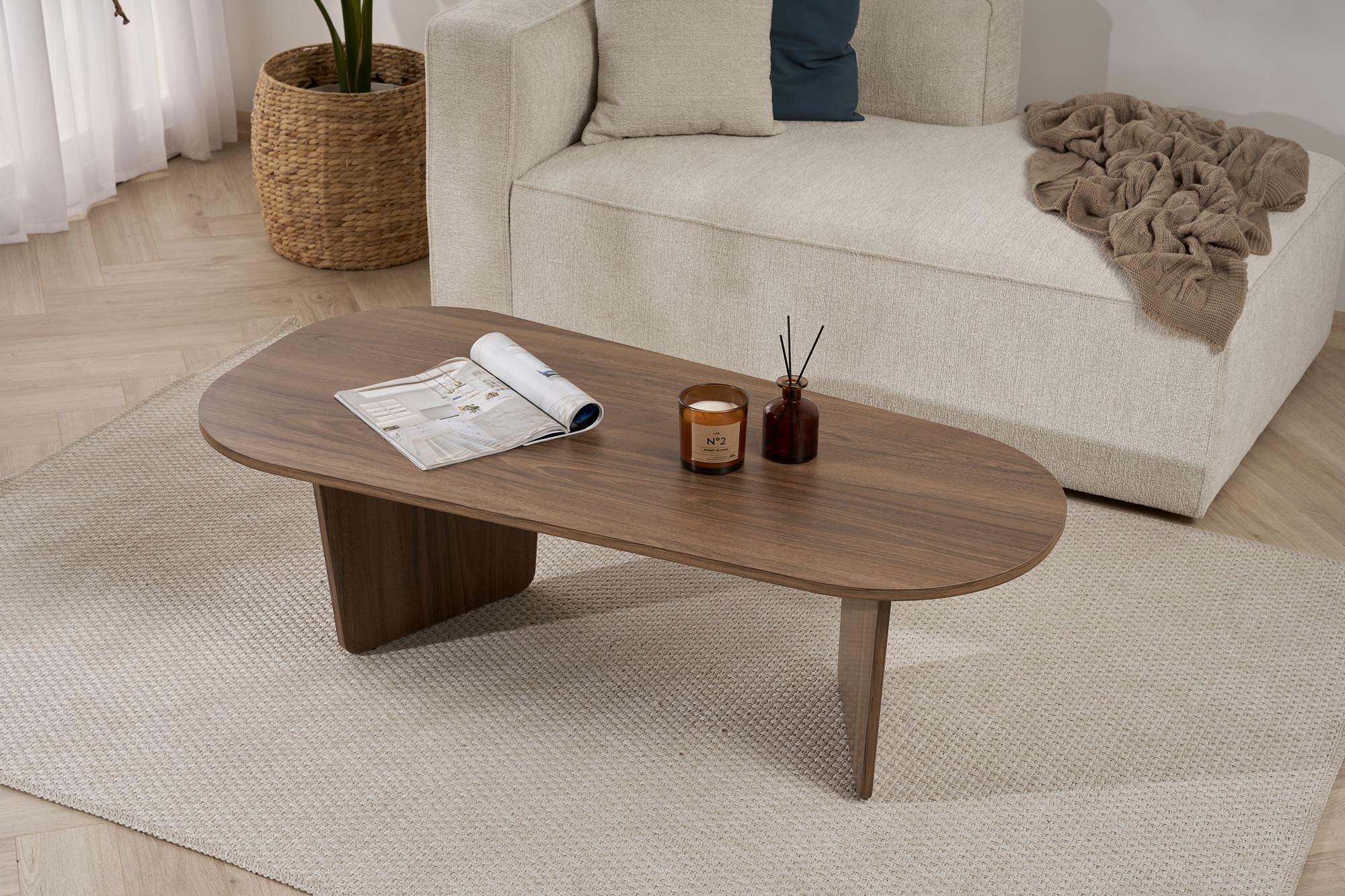 Oval Coffee Table Walnut 4