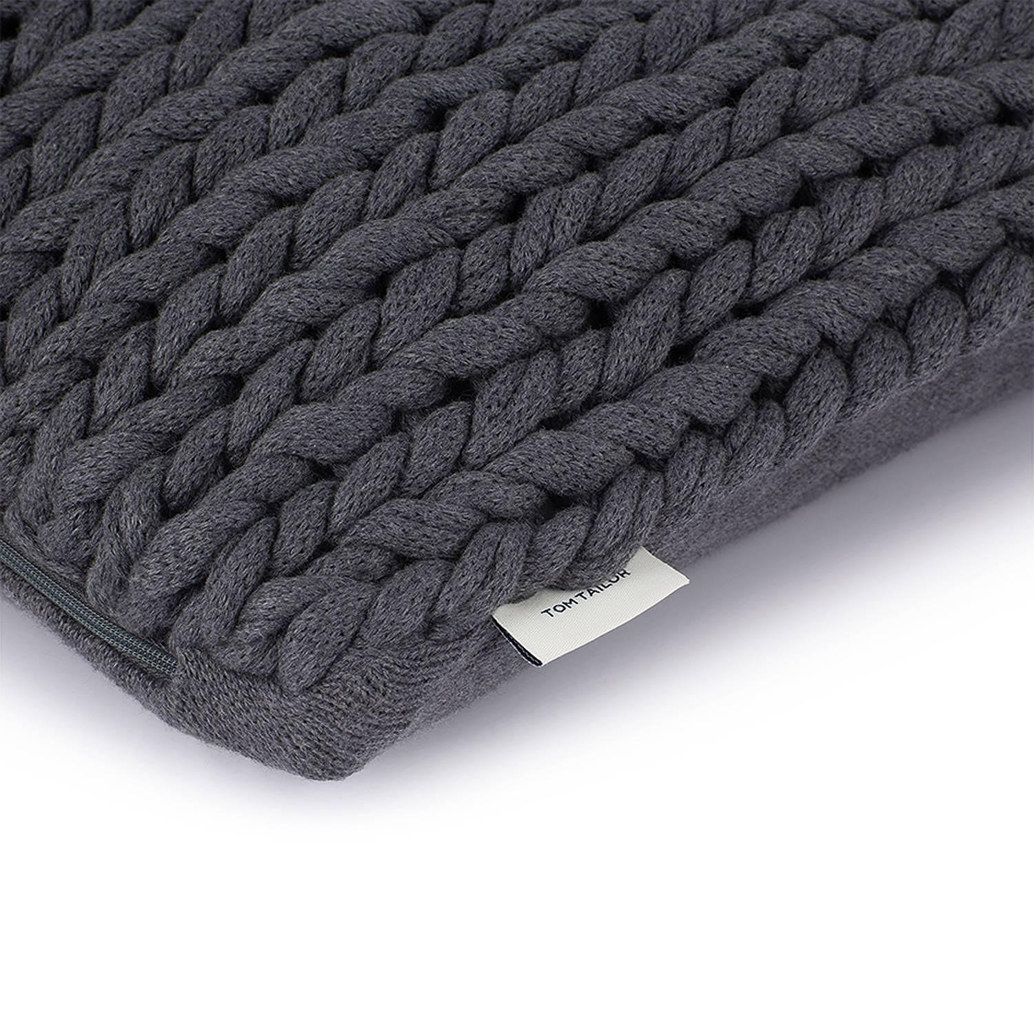 Kissenbezug Knit Baumwolle Anthrazit 2