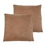 2x Kissenbezug Alcatraz Kunstfaser Nougat 60 x 60 cm 0