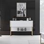 Luxe Sideboard Holzfurnier Gold Weiß 3