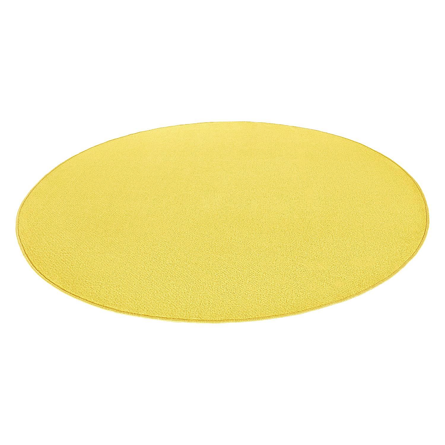 Kurzflorteppich Fancy Circle Sonnengelb Ø 133cm 3