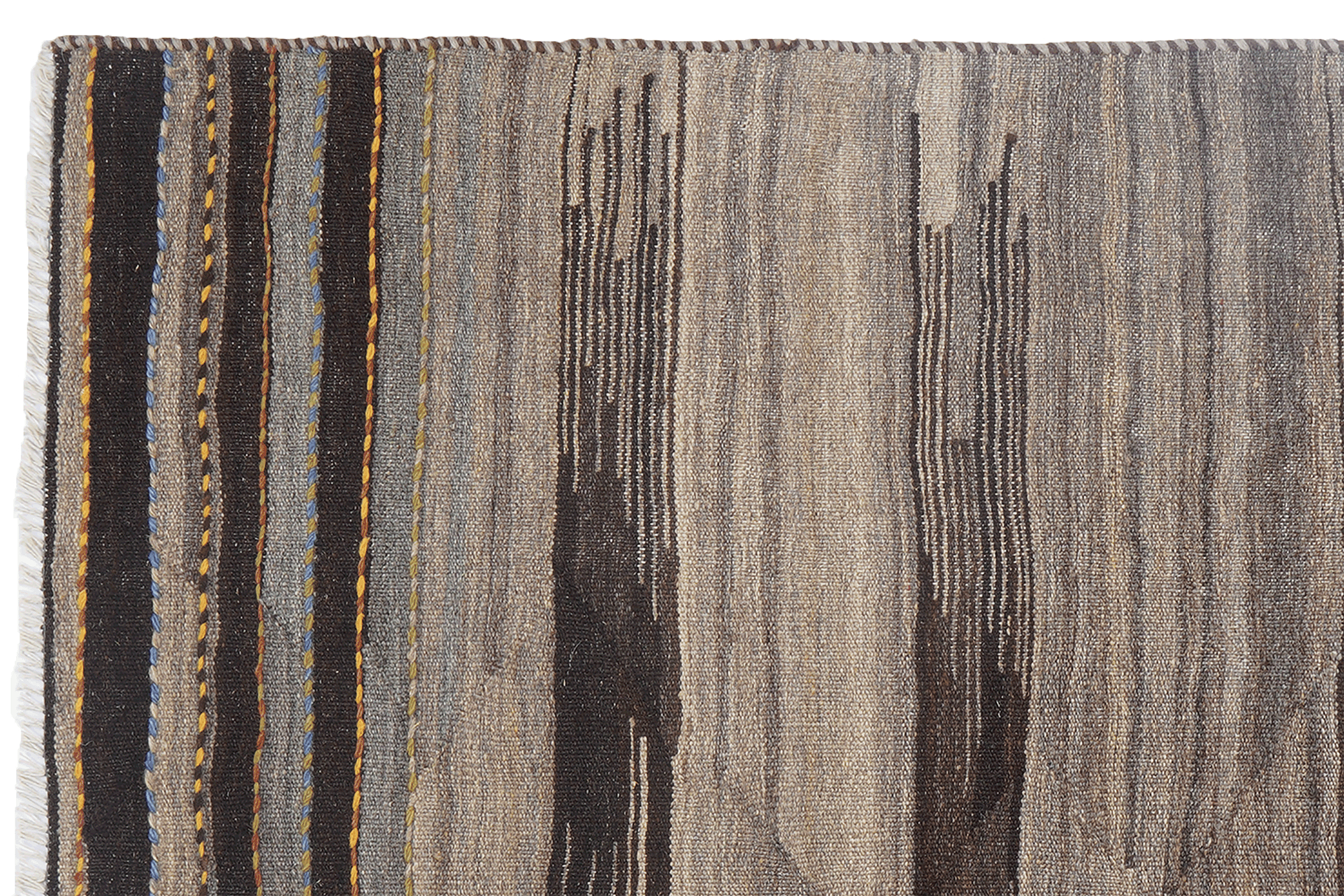 Kilim Gashgai Teppich Wolle Grau 1