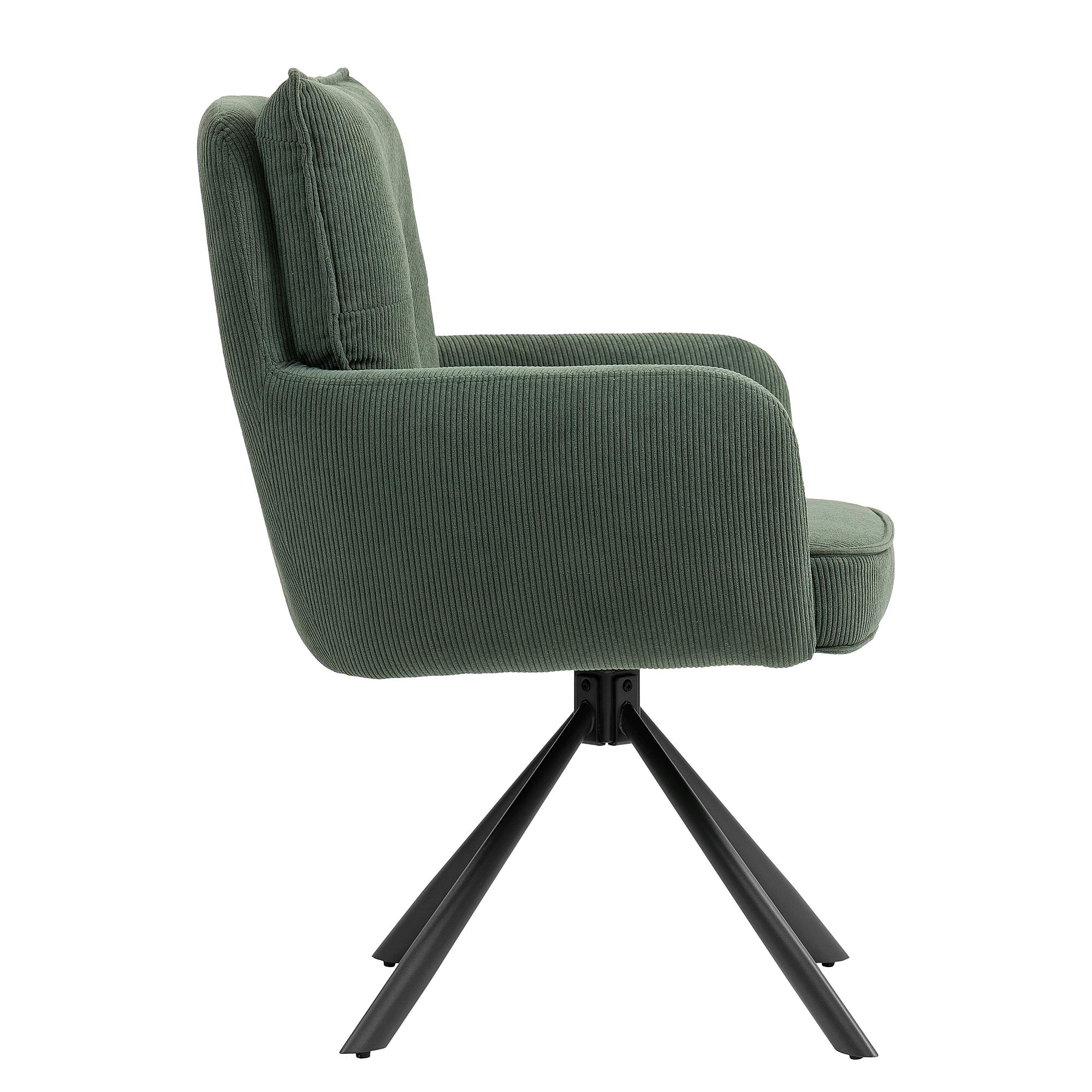 Didrip Drehbarer Armlehnenstuhl 2er-Set Cord Dunkelgrün 2
