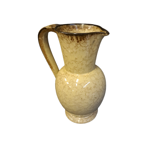 Vintage Keramikkrug Beige Schwarz 0