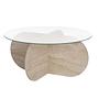 Aeris Couchtisch Travertin Transparent Ø75cm 0