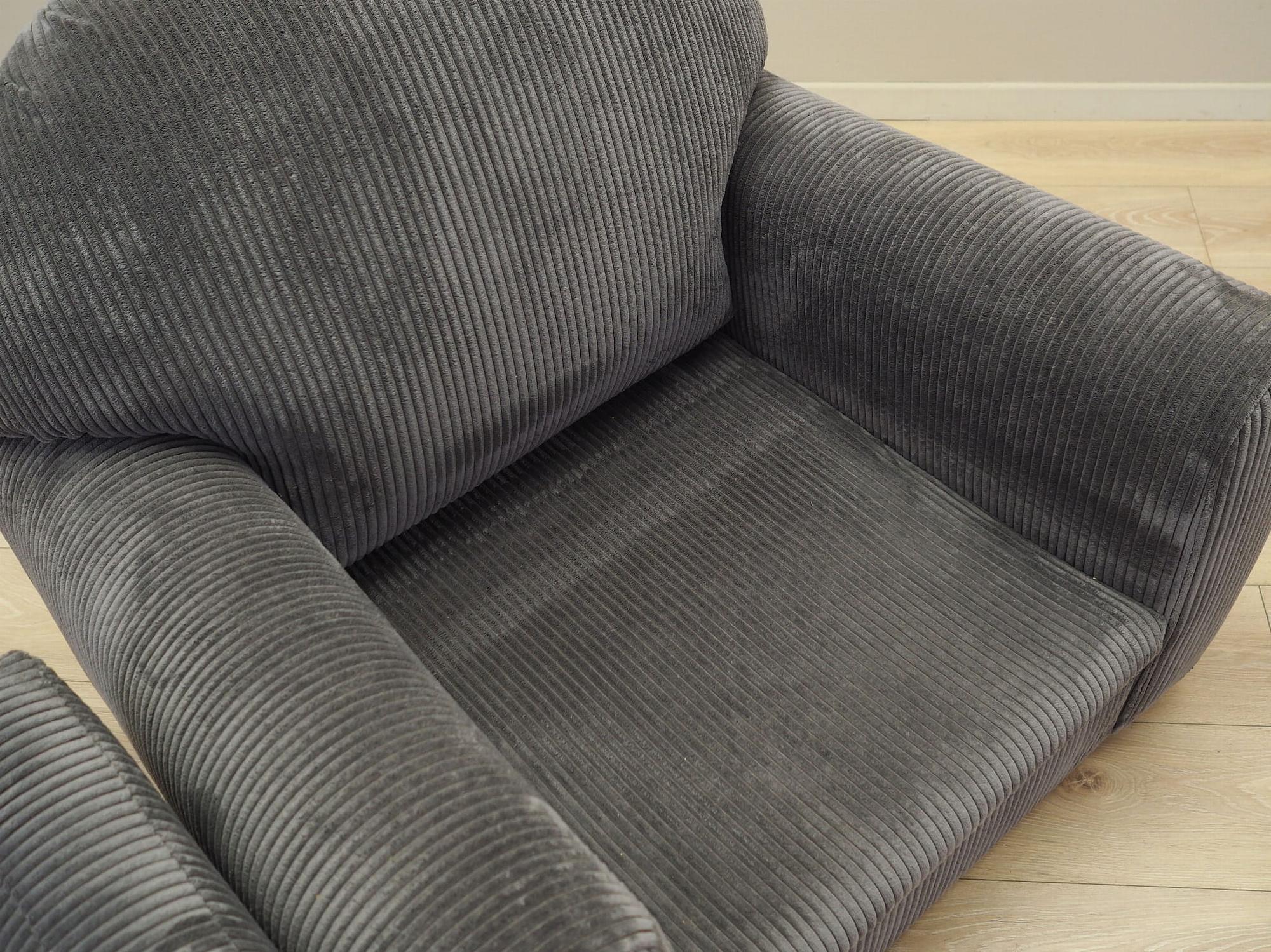 Armchair Velvet Grey 1980s 10