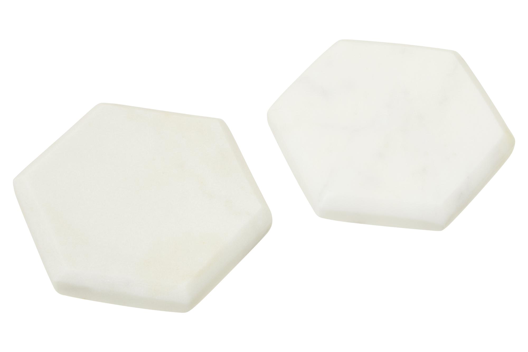 4x Kindia SetMarmor Sechseck Untersetzern  Weiß
 5