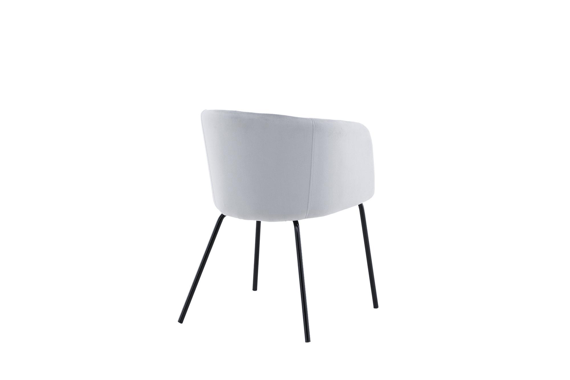 Berit Armlehnstuhl Samt Hellgrau Schwarz 7