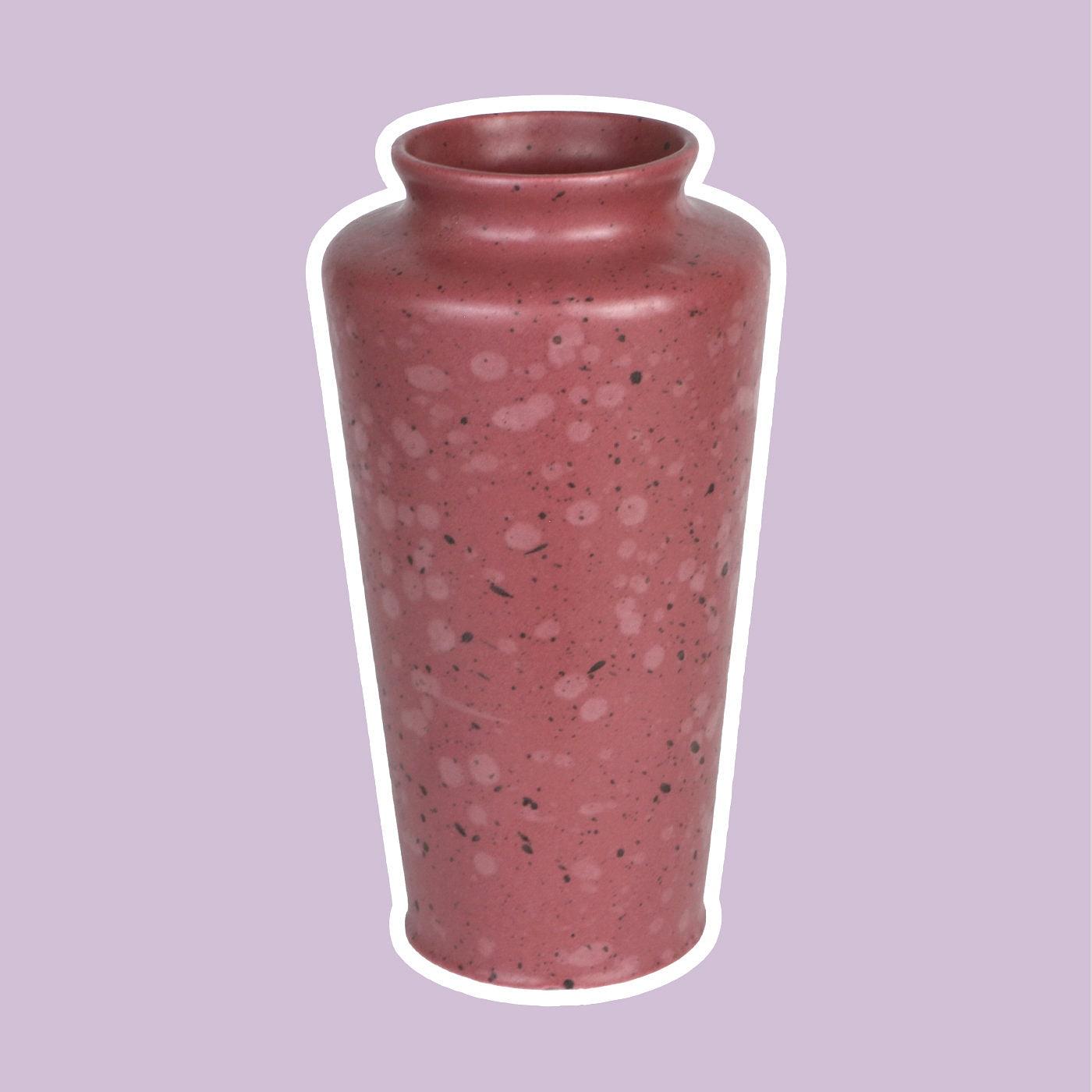 Vintage Postmodern Flower Vase Ceramic Pink 1990s 1