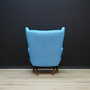 Vintage Sessel Teakholz Textil Blau 1960er Jahre 7