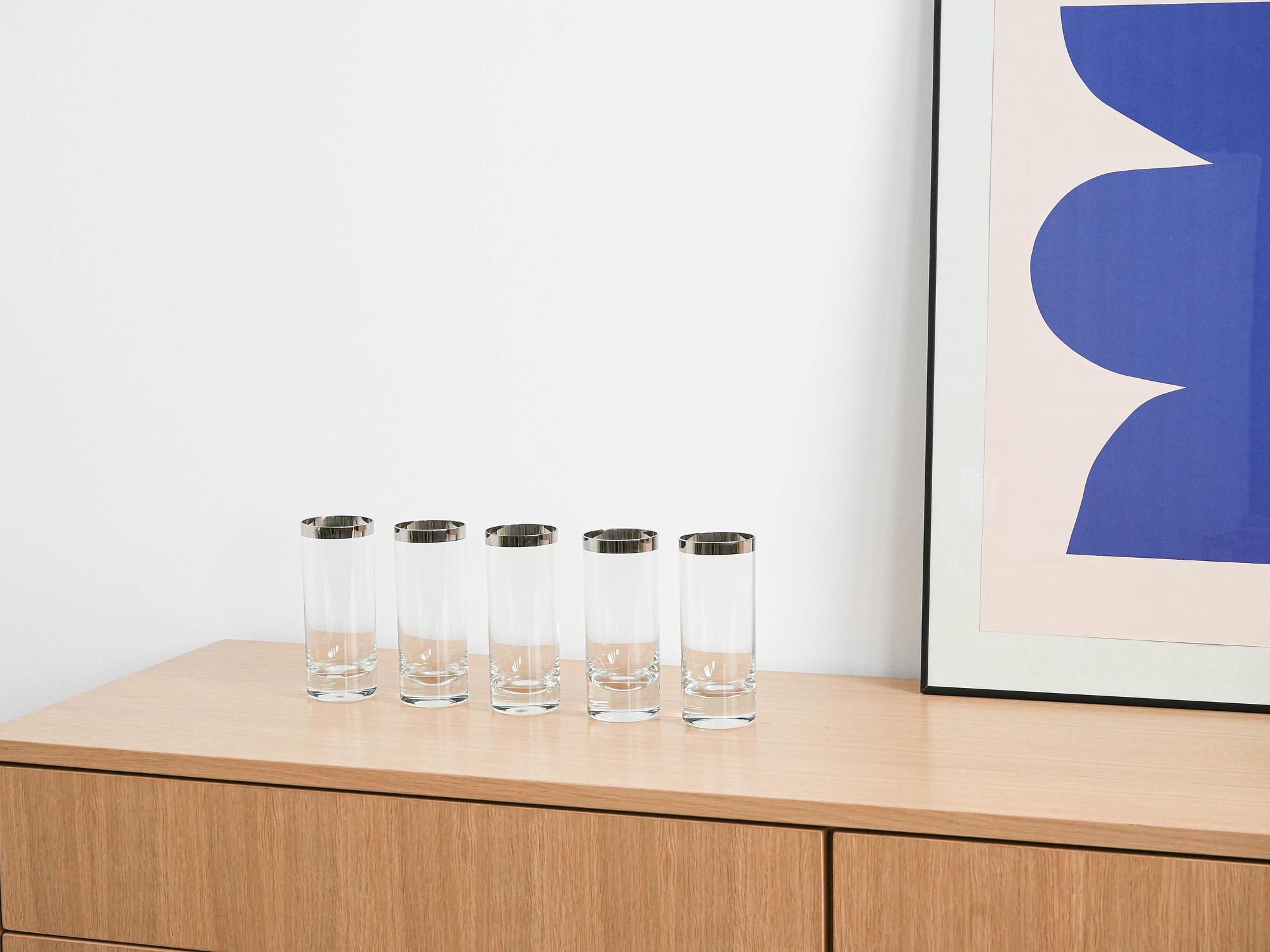 Glass Set Hollywood Regency Style Transparent 1970s 1