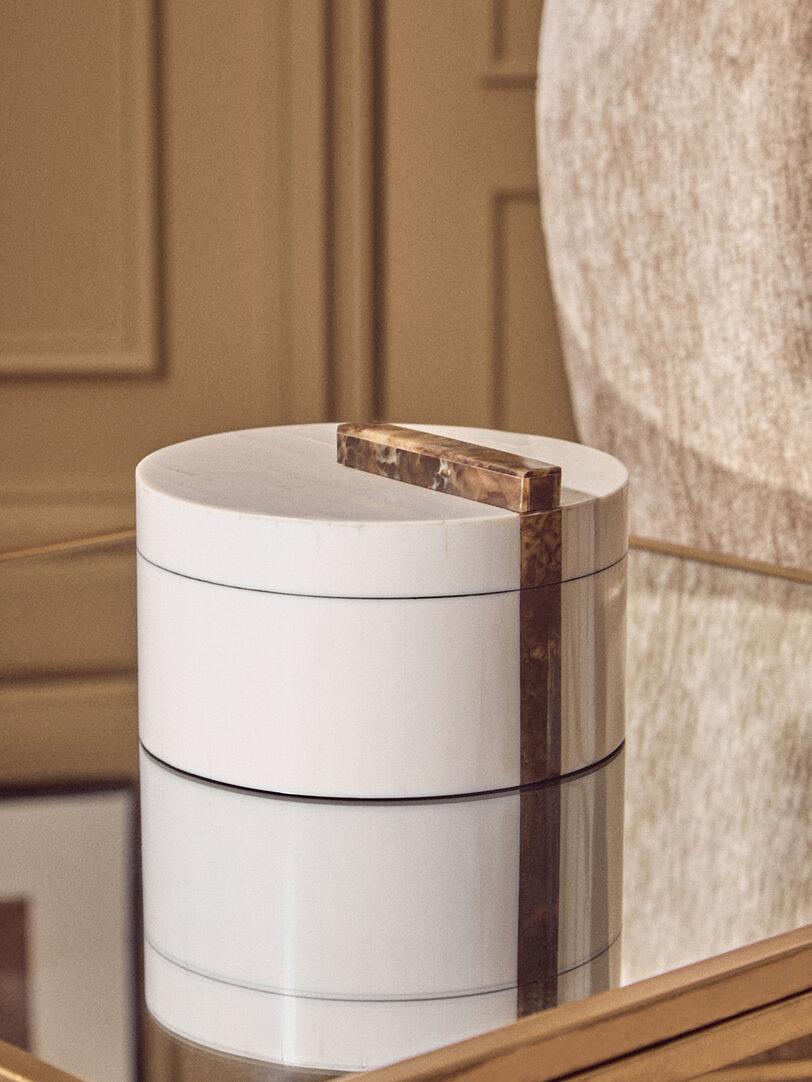 Decio Runder Box Kleiner Creme Braun 5