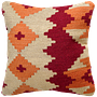 Kilim Kissenbezug Beige Rot 0