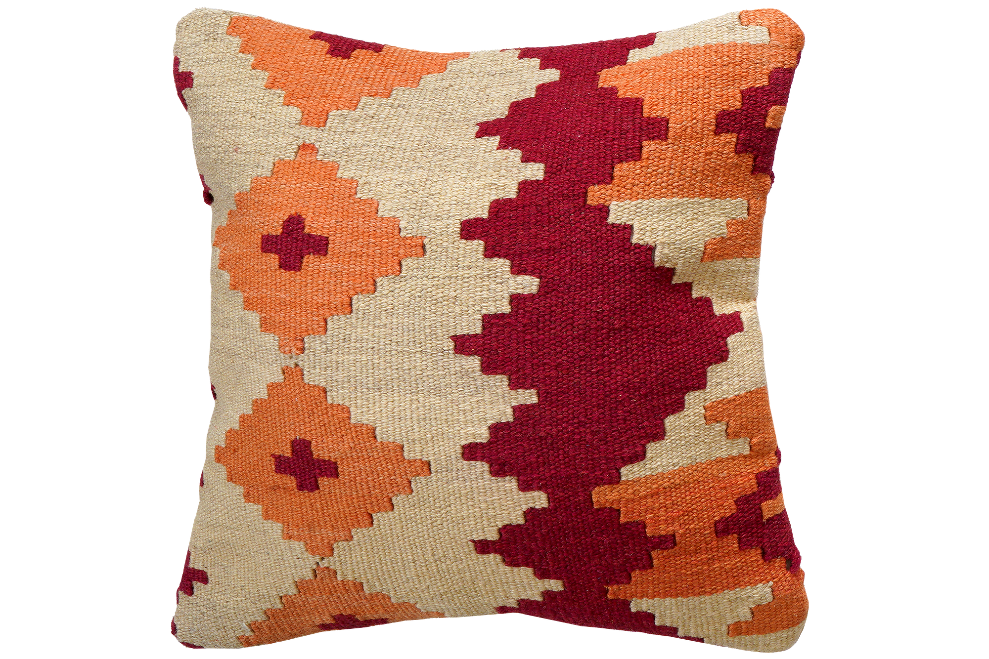 Kilim Kissenbezug Beige Rot 0