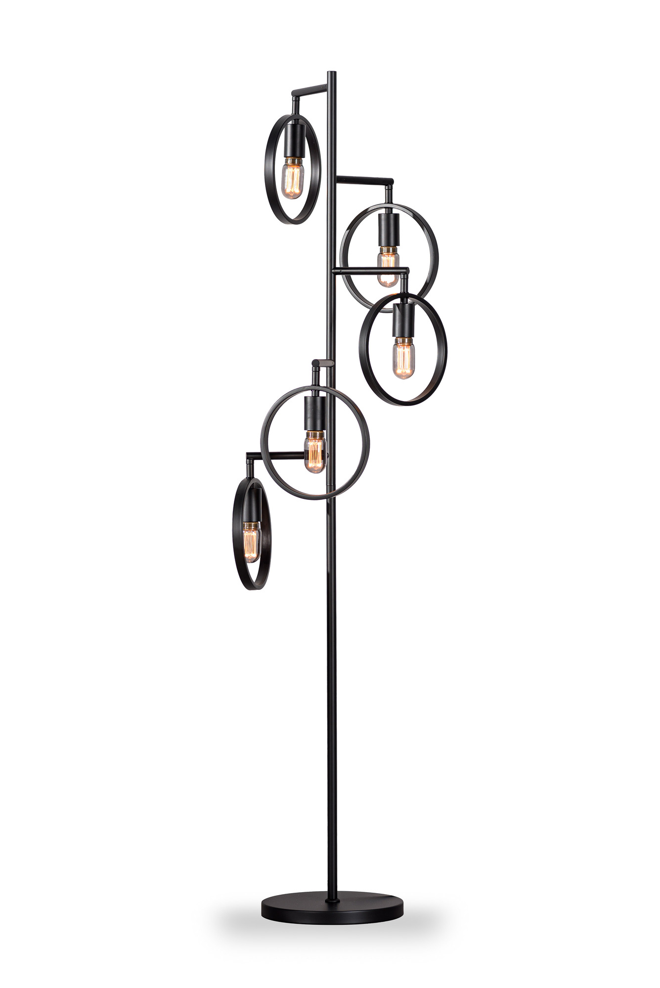 Lampada da terra a 5 luci metallo nero 5