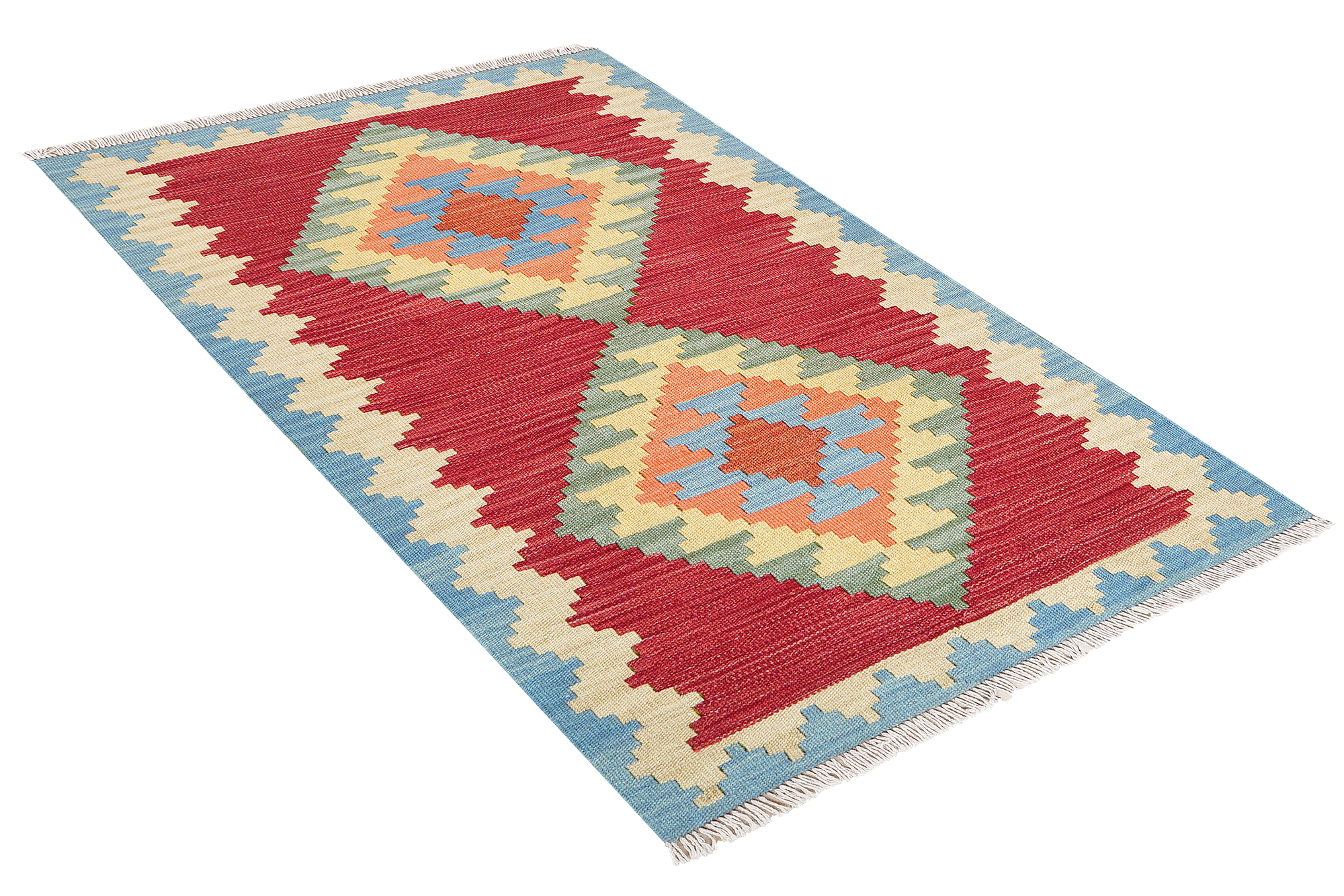Kelim Gashgai Carpet Wool Red 2