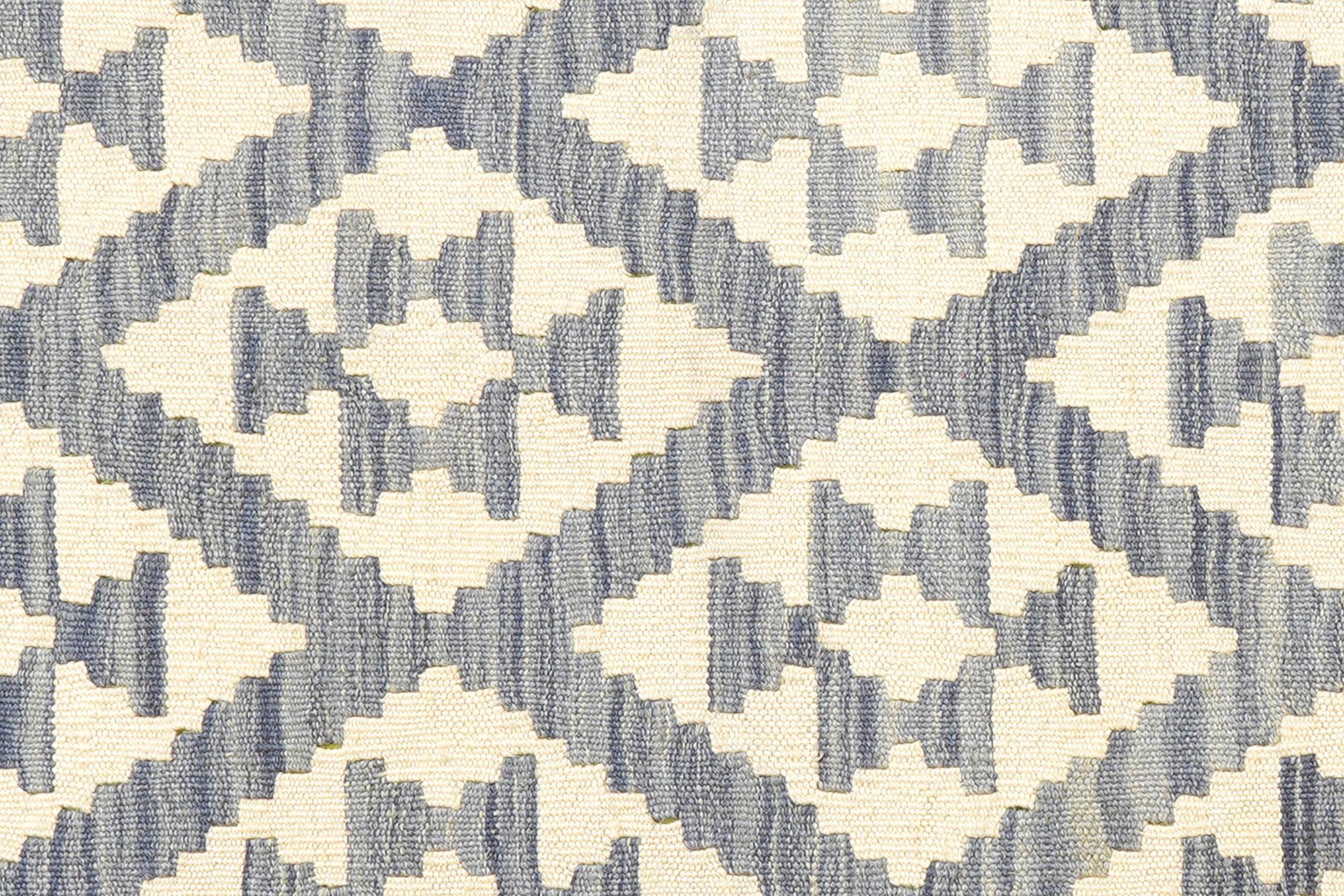 Kelim Gashgai Teppich Wolle Blau 3