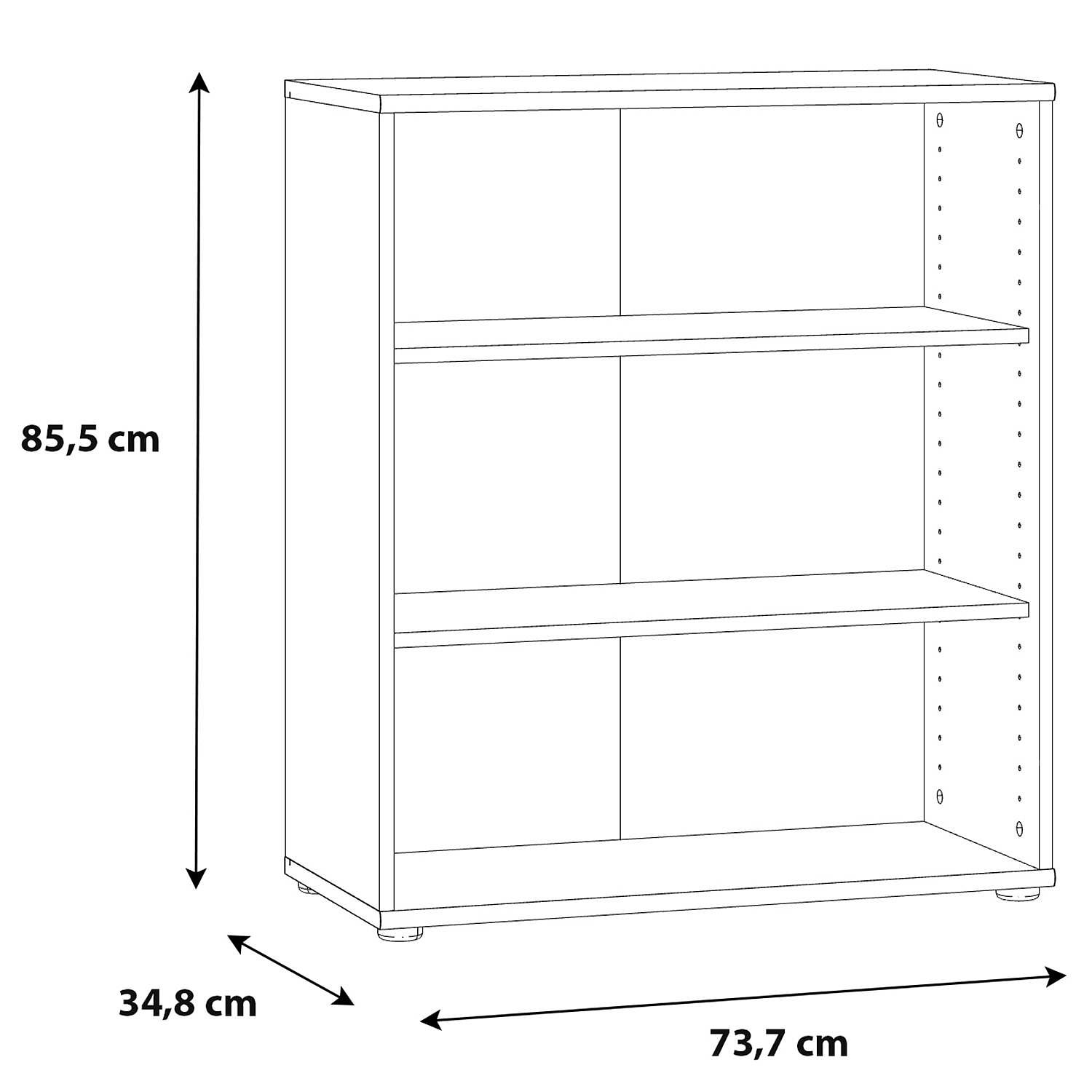 Wisla Büroregal Weiß 74x86cm 4