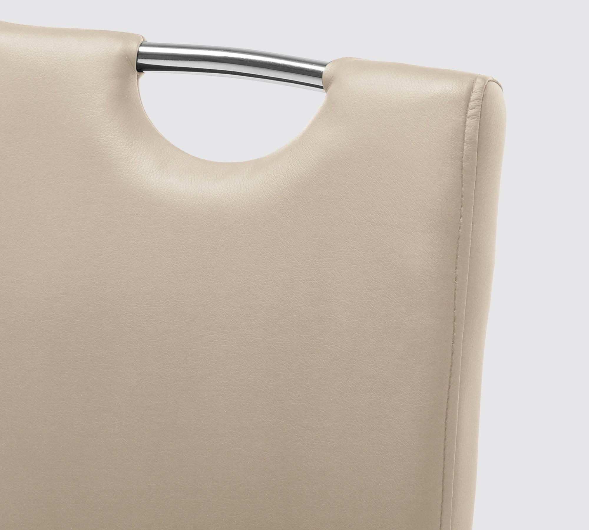 2x Freischwinger mit Griff Kunstleder Beige  3