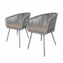 2x Garden chair Steel Polyester Grey 1