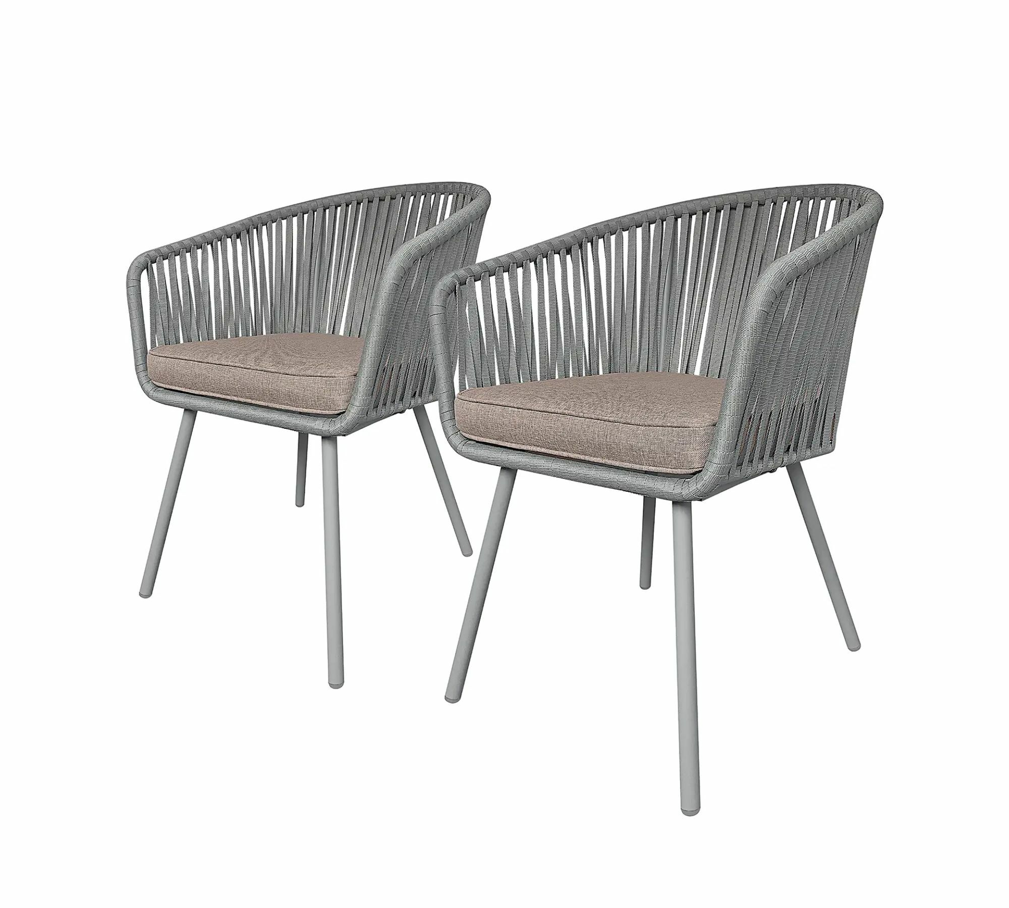 2x Garden chair Steel Polyester Grey 1